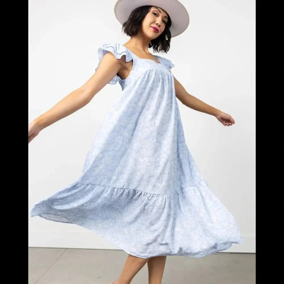 By the river KAYLEE FLUTTER SLEEVE dress small - Picture 15 of 16